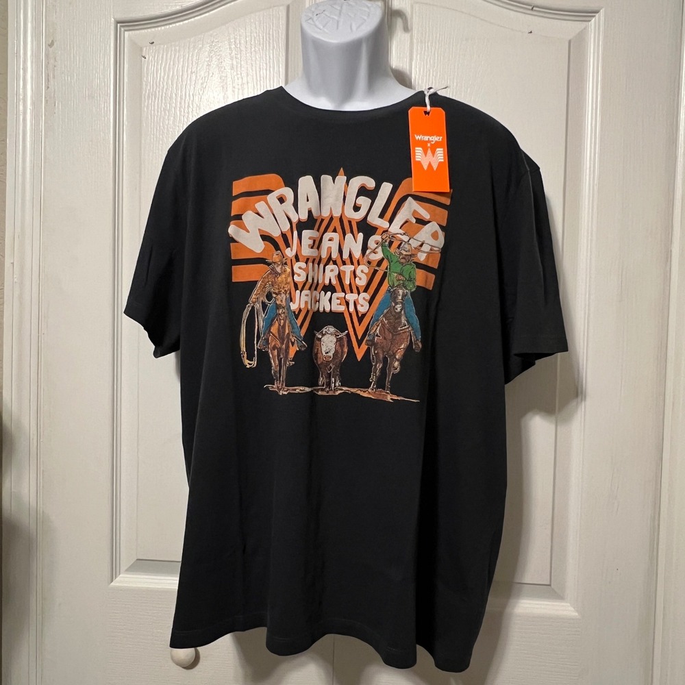 Wrangler x Whataburger Faded Black Graphic Tee Men's XL NWT 1007559
